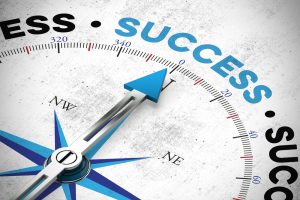 compass pointing at success